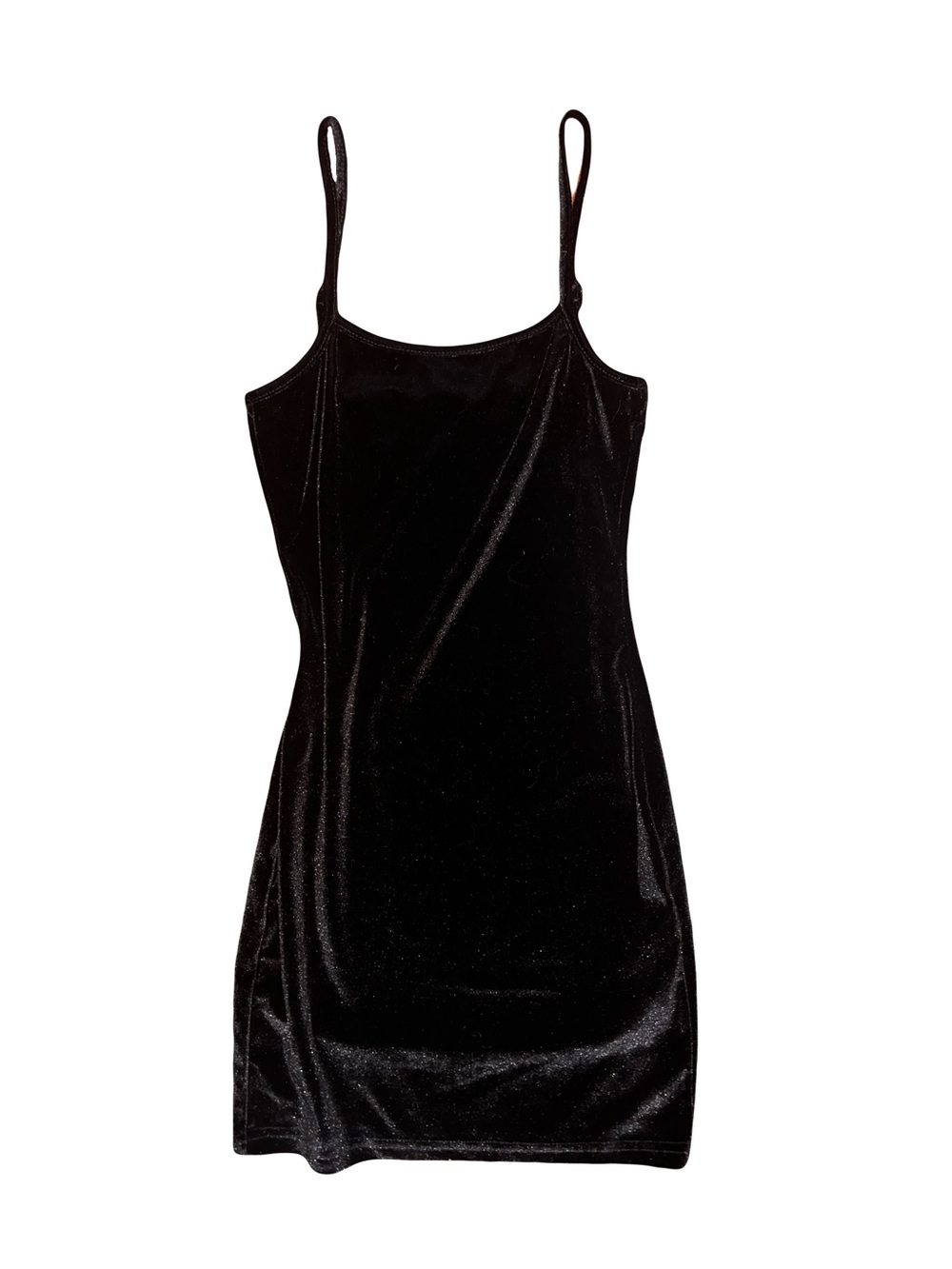 SHEIN Black Velvet Mini Slip Dress With Crystal Butterfly Back